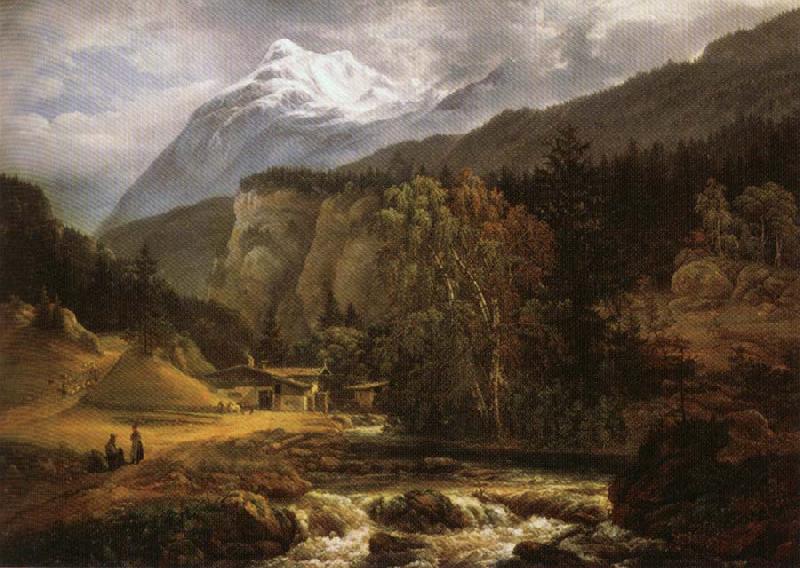 Johan Christian Dahl Alpine Landscape oil painting image